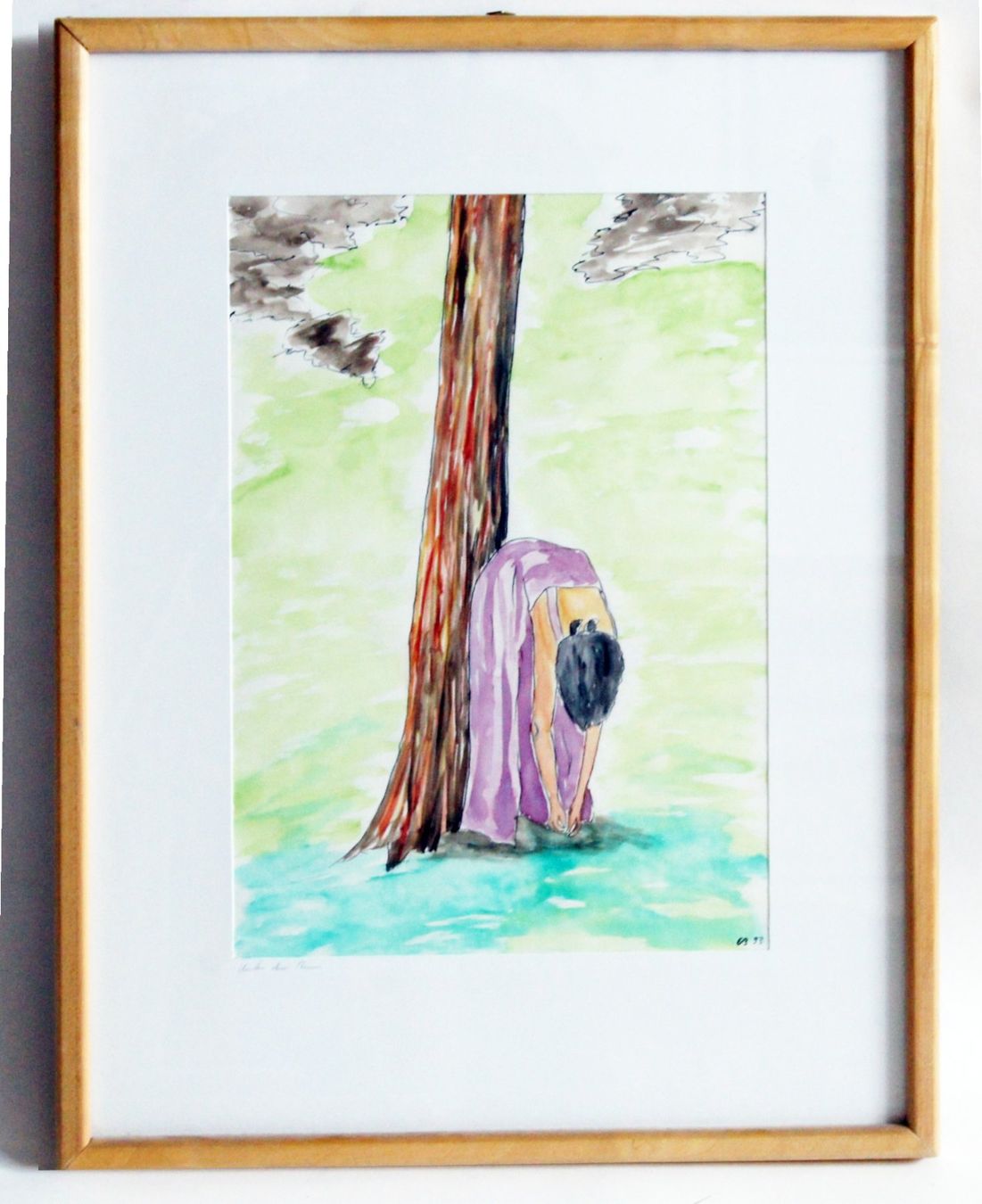 Gemälde: Aquarell: Unter dem Baum – Gebraucht aus Fribourg von erw_68dx
