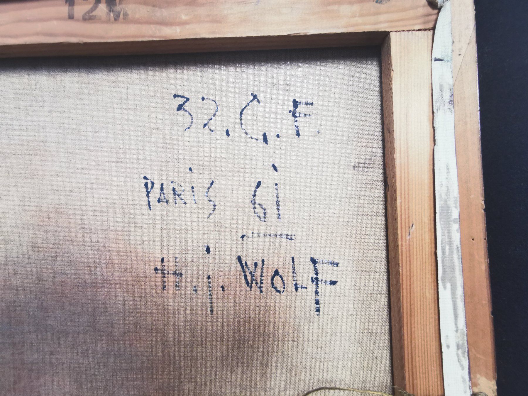 Gemälde: SIGNÉ WOLF PARIS 61 HUILE SUR TOILE – Gebraucht aus Genève von Qanil77 6