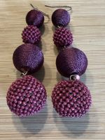 Modeschmuck -  Ohrringe mit lila Kugeln