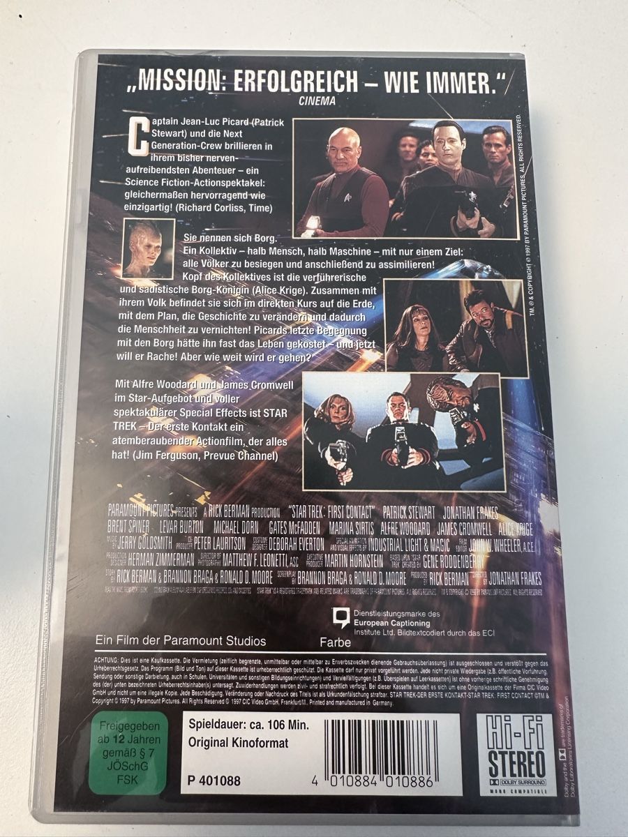 Tutti i VHS: VHS Sci-Fi-Kult: Star Trek  Der Erste Kontakt – Usato da Zollikofen venduto da Taximan89 1
