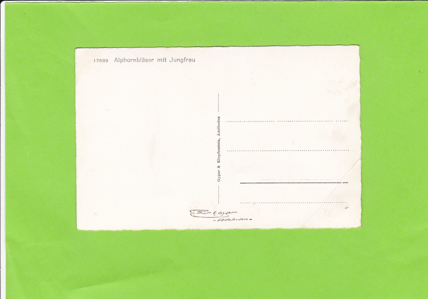 Cartes postales: Alphornbläser mit Jungfrau – D'occasion à St. Peterzell par neckertal 1