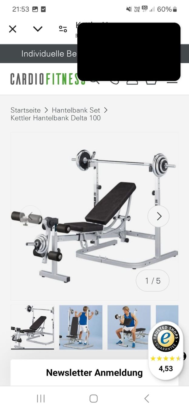 Kettler Hometrainer: Kettle Hantelbank Delta 100 – Usato da oberbuchsiten venduto da nat_8gwb