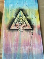 Bild Reh mit Dreieck abstrakt Acryl auf Leinwand 40x80cm