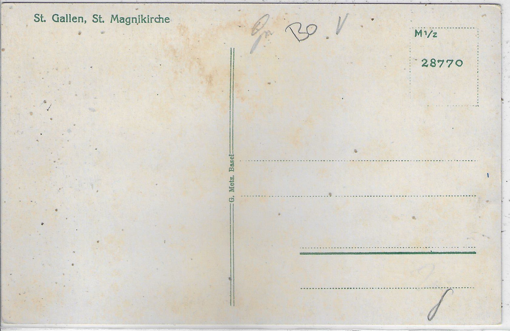 Cartoline postali: St. Gallen - St. Magnikirche - Blumen-Litho – Usato da Ettingen venduto da Kartenplanet 1