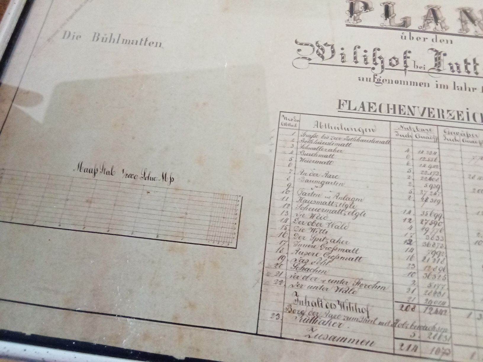 Cartes géographiques & atlas: LANDKARTE :PLAN WILIHOF LUTTERBACH 1848 – D'occasion à Muri BE par Alk 2