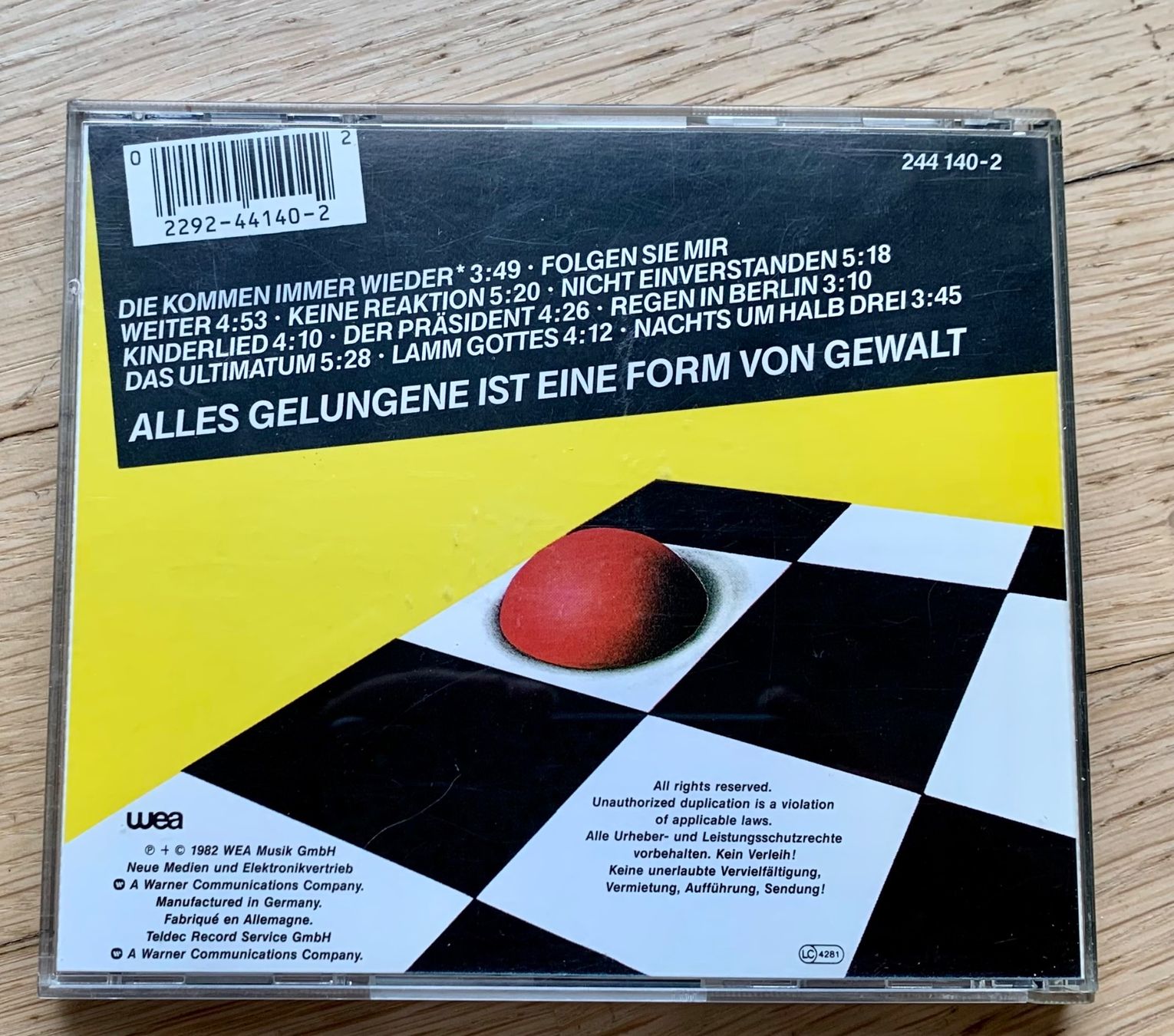CD: Heinz Rudolf Kunze Eine Form von Gewalt – Usato da Zürich venduto da Fieber 2