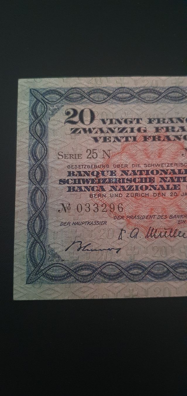 Billets de banque: 20 Franken 1949 Pestalozzi – D'occasion à Baden par Vinci2008 3