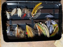 Vintage Fliegenfischer-Set mit Köder, Top Zustand🎣
