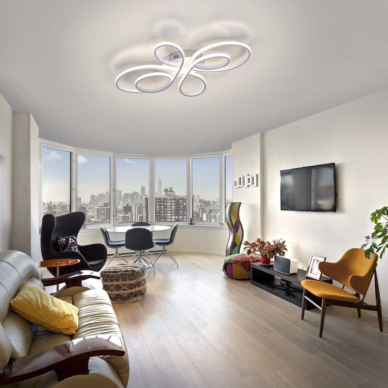 Lampadari & plafoniere: LED Deckenleuchte Deckenlampe Schmetterling 65W dimmbar – Nuovo e nell'imballaggio originale da Basel venduto da EchoPeak 2