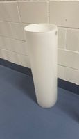 Boden-Vase Glas weiss zylindrisch, guter Zustand, 60cm