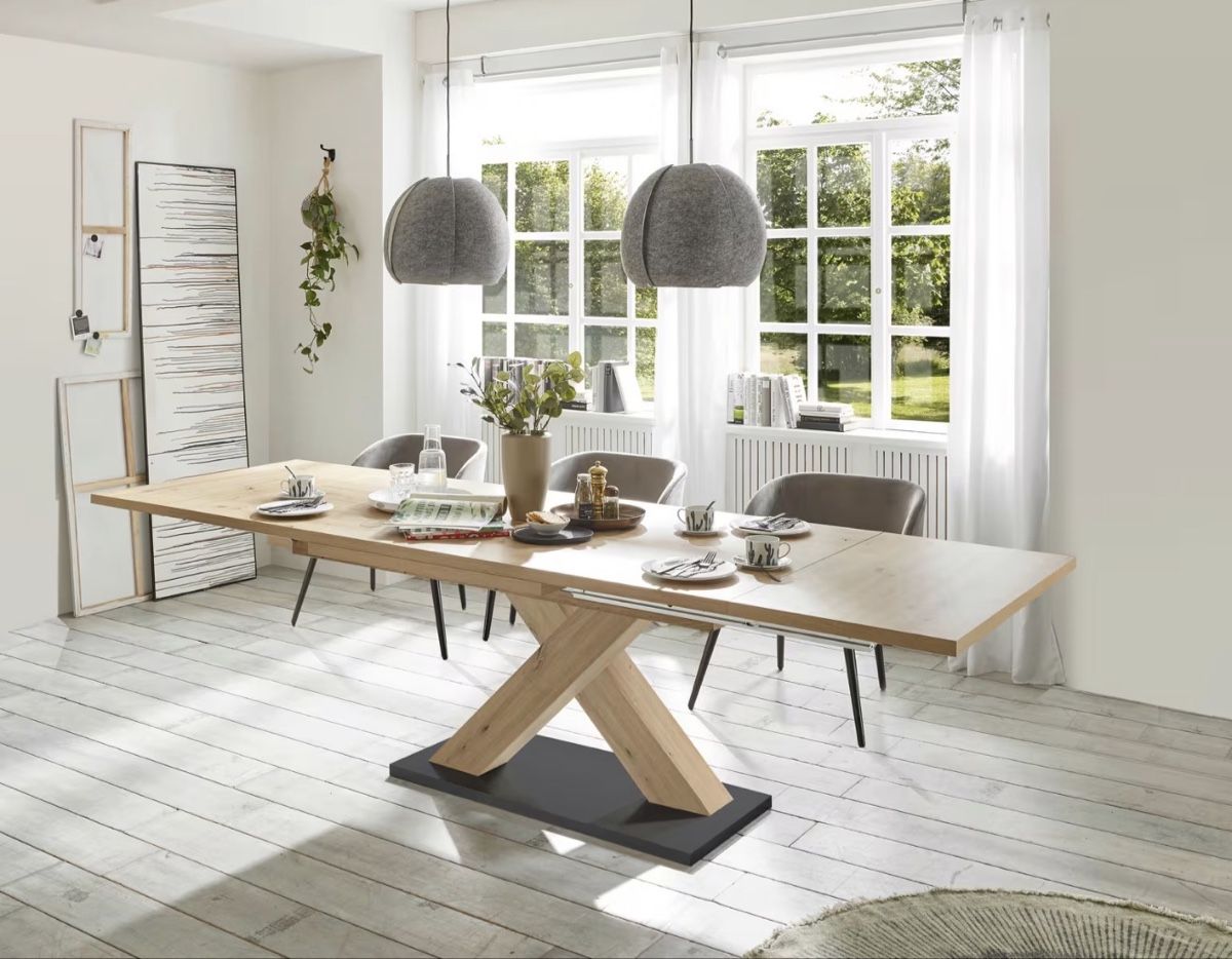 Mömax Set de table et chaises: Esstisch Holznachbildung mit 4 Stühlen dunkelgrau – Neuf (Voir description) à Horn par Hailey00 4