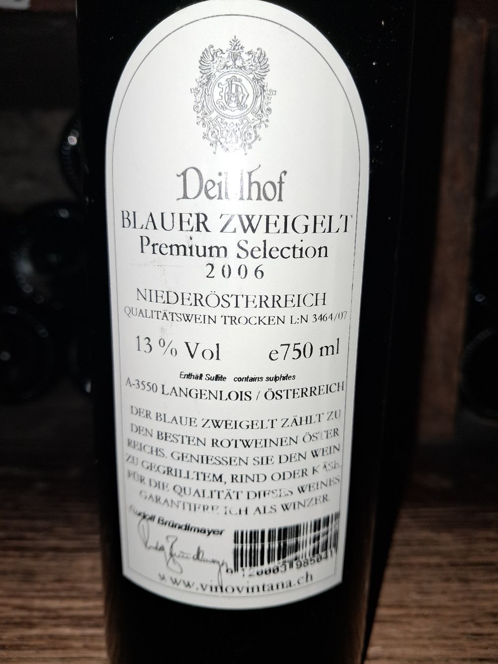 Vino: Deiblhof blauer zweigelt premium selection – Nuovo (secondo la descrizione) da Le locle venduto da juliensaran 2