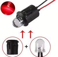2 Stk LED Birne 10mm rot verkabelt mit Sockel 12V