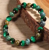 Handgefertigtes Armband mit Azurit-Malachit mit Grüner Jade
