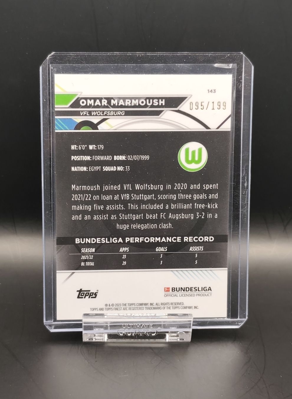 Topps Carte collezionabili: Topps Finest Omar Marmoush RC /199 – Usato da Ostermundigen venduto da DaCards 1