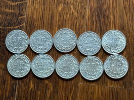 10 Stück sehr schöne Schweizer Silber 2