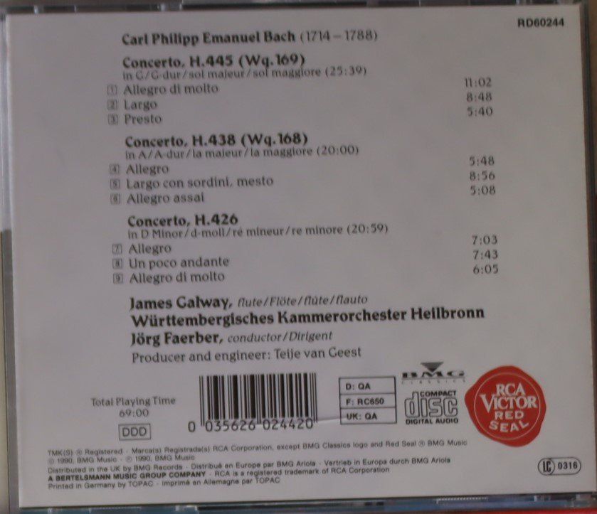 CDs: James Galway -3 Concertos – D'occasion à Luzern par CONTENTI 2