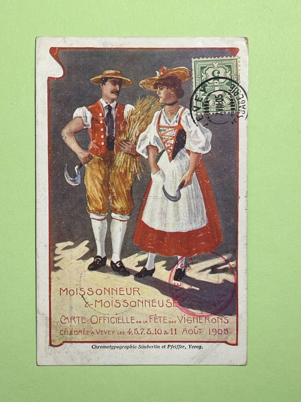 Ansichtskarten: Fête des Vignerons - Vevey 1905 - Moissonneur – Gebraucht aus Steg VS von danwer74