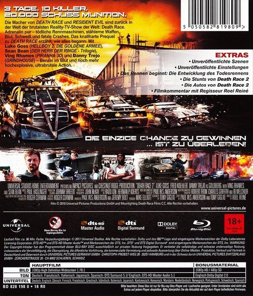 Tutti i DVDs: Death Race 2 (Blu-ray) – Nuovo (secondo la descrizione) da Volketswil venduto da Fraese1 1