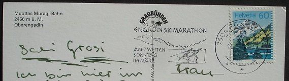 Cartoline postali: PONTRESINA Muottas Muragl-Bahn – Usato da Jona venduto da philajona 1