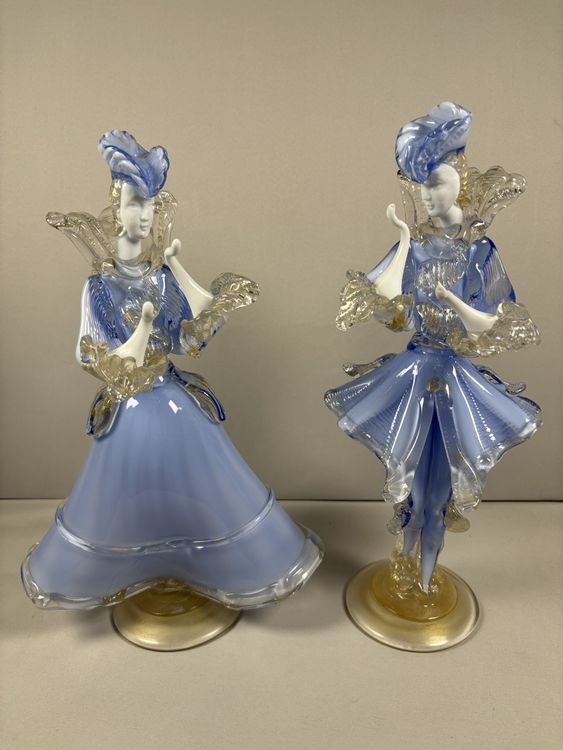 Lot de 4 figurines de Noël miniatures en verre soufflé faites à la main