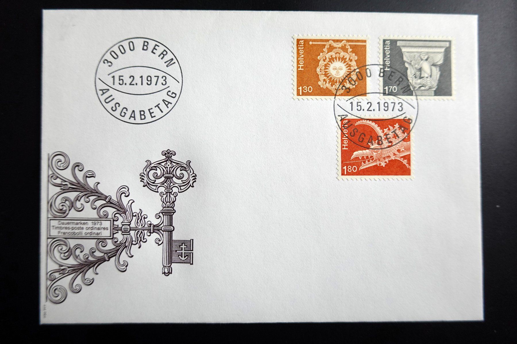 Alle Briefmarken: 1973/75 FDC Architektur und Kunsthandwerk – Gebraucht aus Mettmenstetten von Sutasso