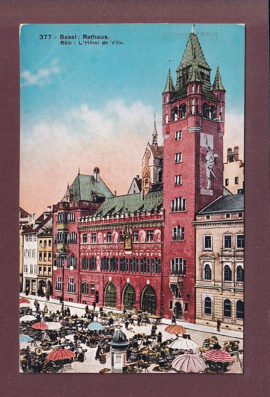 Ansichtskarten: BASEL - Rathaus - 1929 – Gebraucht aus Pully von nicecards