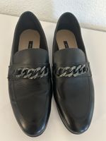 Gino Rossi Leder Loafers Gr. 40, schwarz, Kette