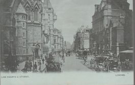 old UK Postcard LONDON LAW COURTS & STRAND B.&D. AK