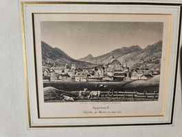 Bild Appenzell, orig. alte Aquatinta, v. H. F. Leuthold, ZH
