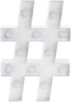 Leuchtbuchstaben Hashtag Weiss Metall