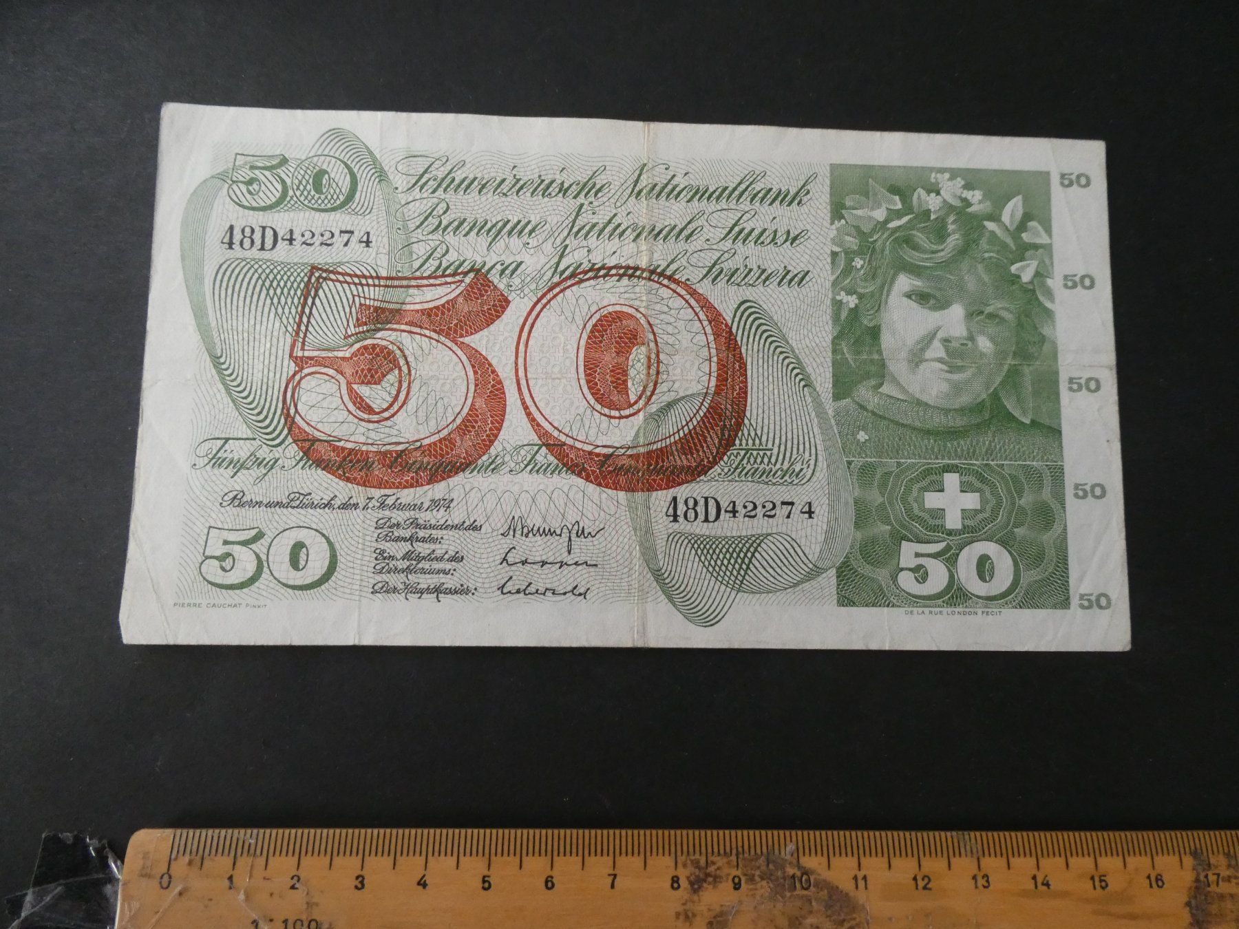 Banconote: Schweiz 1974, 50 Franken – Usato da Hinterforst venduto da Rohusri