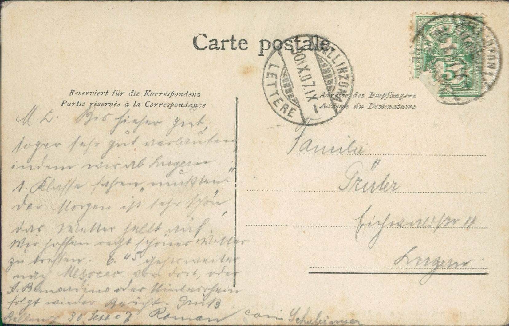 Cartoline postali: Bellinzona – Usato da Biasca venduto da Blenio71 1