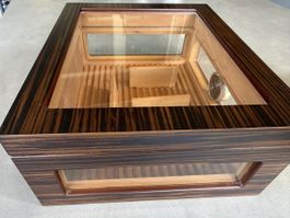 Humidor Glasdeckel Holzfurnier guter Zustand