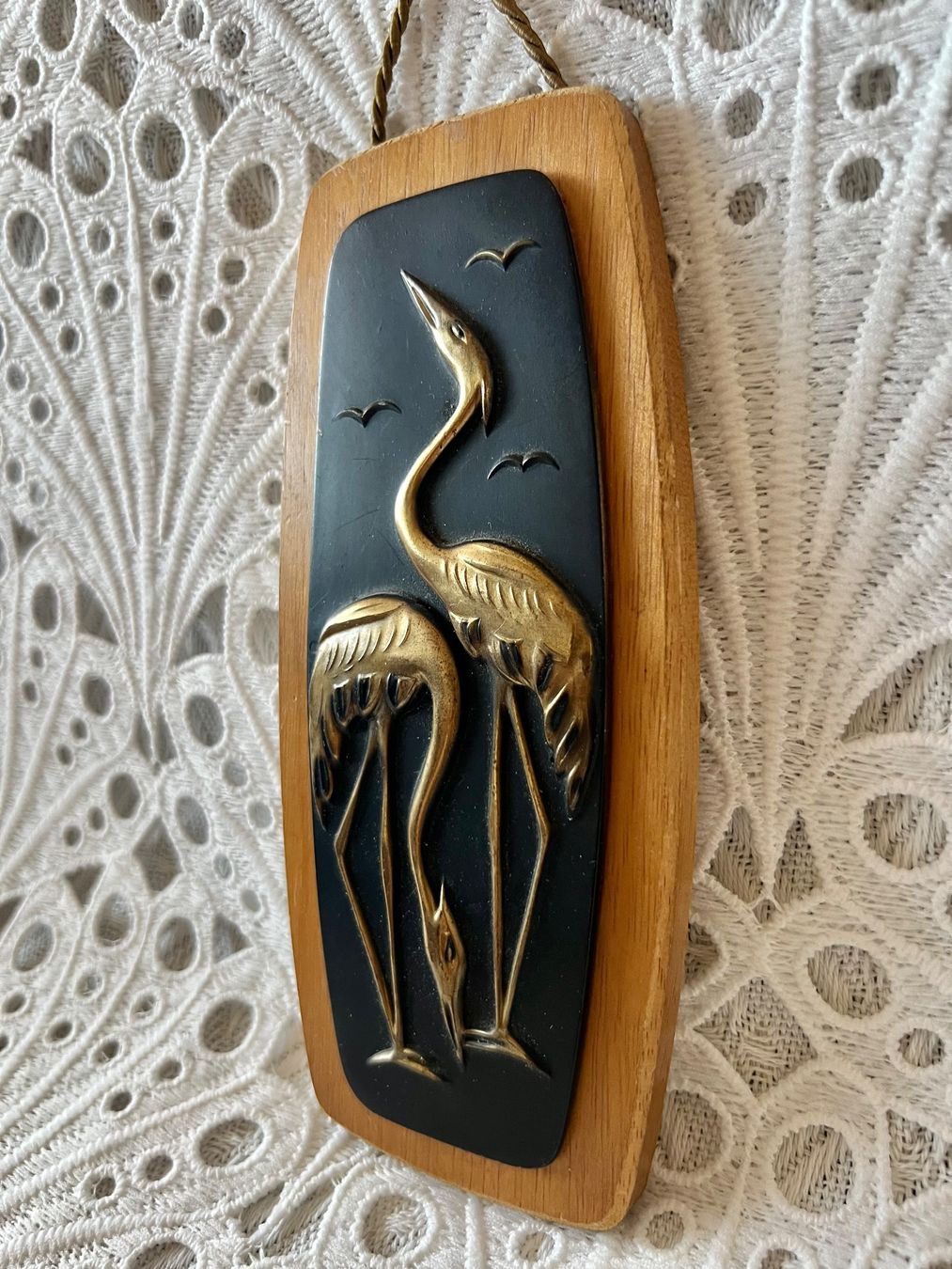 Skulpturen & Statuen: Basrelief mit Reihern Messing Holz – Gebraucht aus Frenkendorf von Only1 1