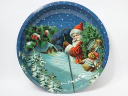 Metall Teller Weihnachtsmann Samichlaus neu Weihnachtsteller