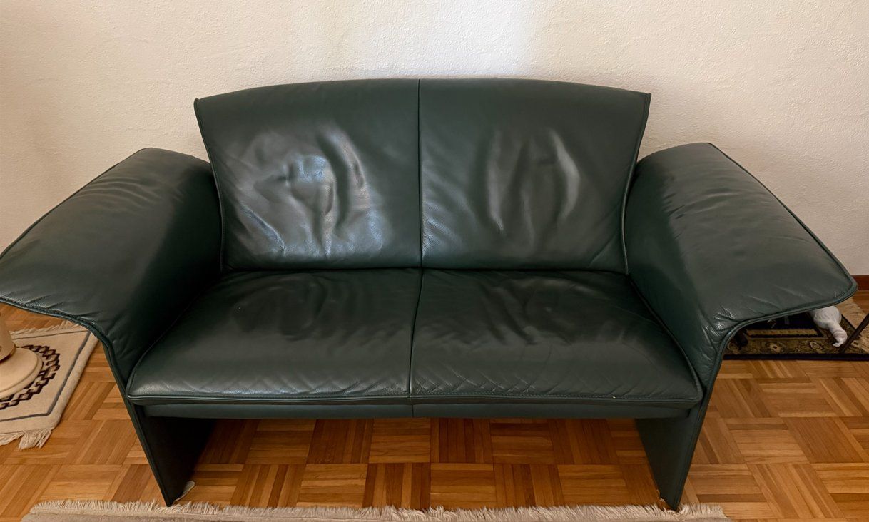 Divani: 2 Echtleder Sofa in grün – Usato da Jona venduto da Grisu1976 1