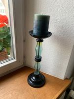 Vintage Kerzenständer Metall und Glas 37 cm hoch