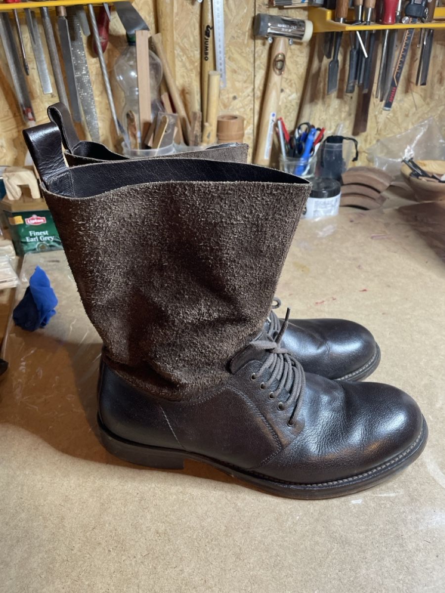 Navyboot Herrenschuhe: Brown Leather Suede Boots Size 45 Used Condition – Gebraucht aus Savagnier von Fenton1995 1