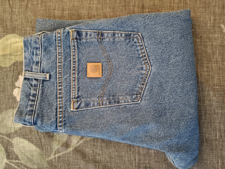 Carhartt Mens Flannel Lined Jeans 32x32 Blue Denim B172 DST 