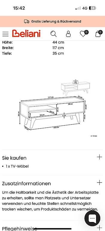 TV Möbel: TV-Möbel BUFFALO Braun / Weiss – Gebraucht aus Frauenfeld von Kim_M. 4