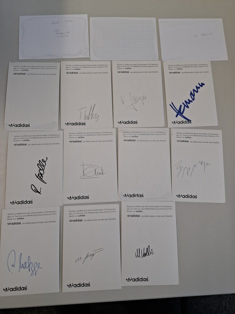 Autografi: Grasshoppers 3 Autogramme auf 3 Karten mit Panini- – Usato da Basel venduto da Falcodr 1