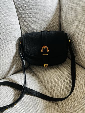 Coccinelle Leder Tasche schwarz Crossbody Gold Top