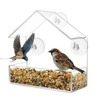 Acryl Fenster-Vogel-Haus Outdoor Futterspender