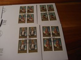 Liechtenstein 2003, Heilige, FDC Satz, Einzel + 4erblock