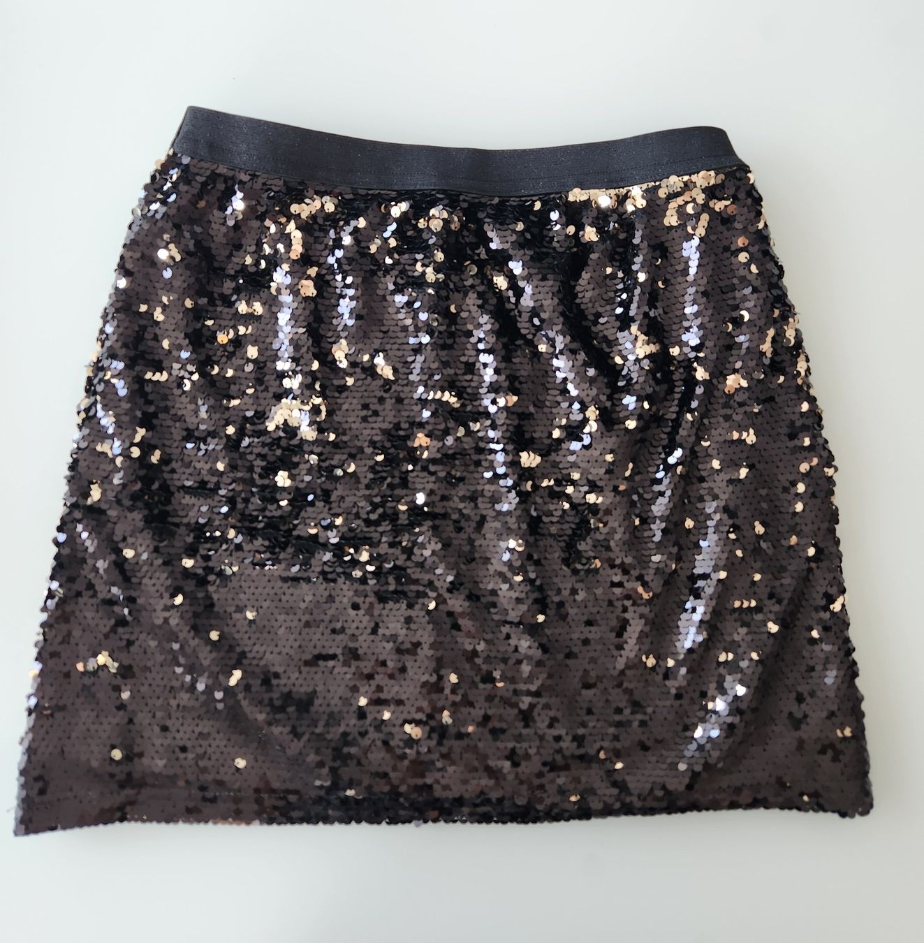 Gonne: Jupe sequin paillettes dorées et brun, taille S – Nuovo (secondo la descrizione) da Neuchâtel venduto da Virg30 1