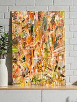 Abstraktes Acrylgemälde „Herbststurm der Farben“ 50x70cm