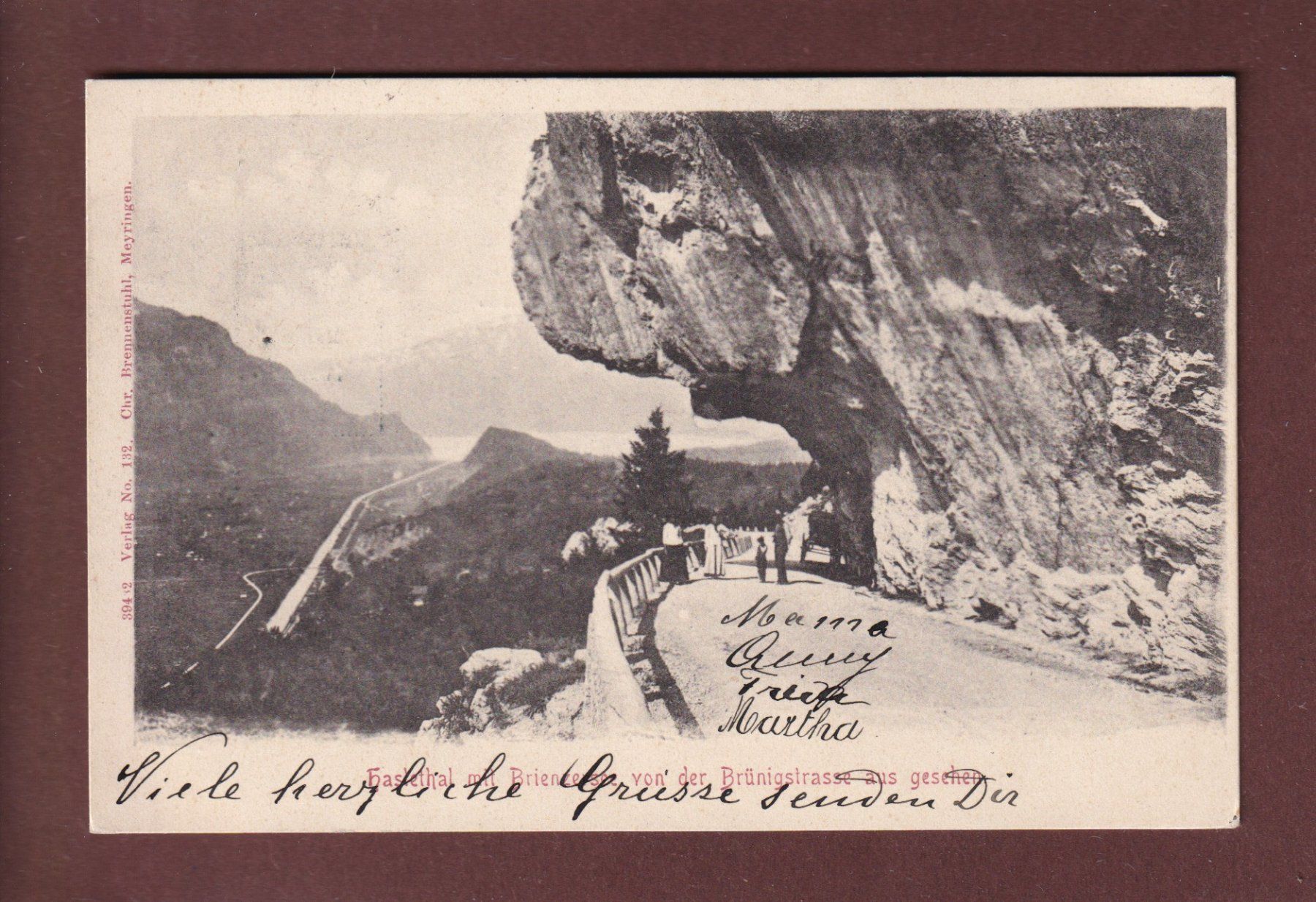Ansichtskarten: BRÜNIGSTRASSE - Leute - 1902 – Gebraucht aus Pully von nicecards