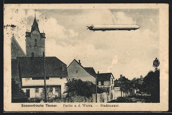 Photos & posters: Themar, Zeppelin über der Stadtmauer a. – D'occasion à Berlin par bartko-reher