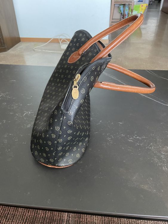 Borse da donna: Sac à main vintage Pollini, toile noir et marron – Usato da Coppet venduto da Len007 1